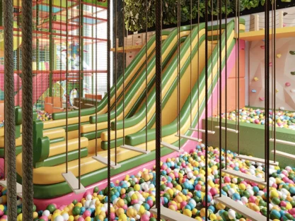 Modern indoor playground with themed design and multi-zone play areas by NovaPlayTR