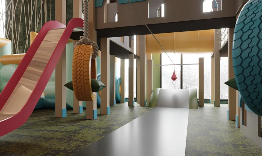 NovaPlayTR indoor playground being cleaned and disinfected for child safety