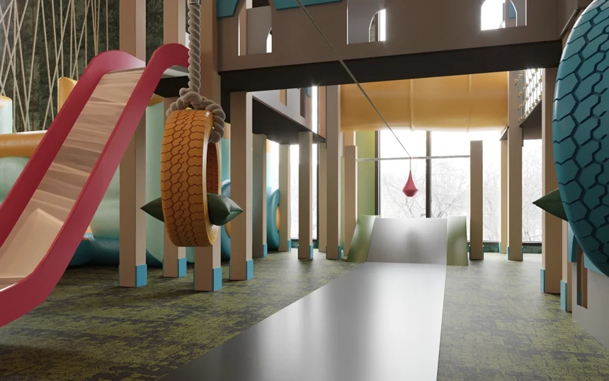 NovaPlayTR indoor playground being cleaned and disinfected for child safety